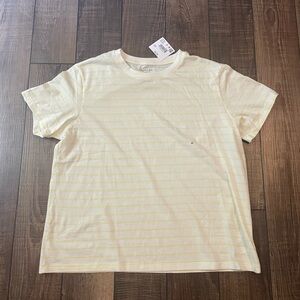 American Eagle Outfitters Light Yellow Striped Tee